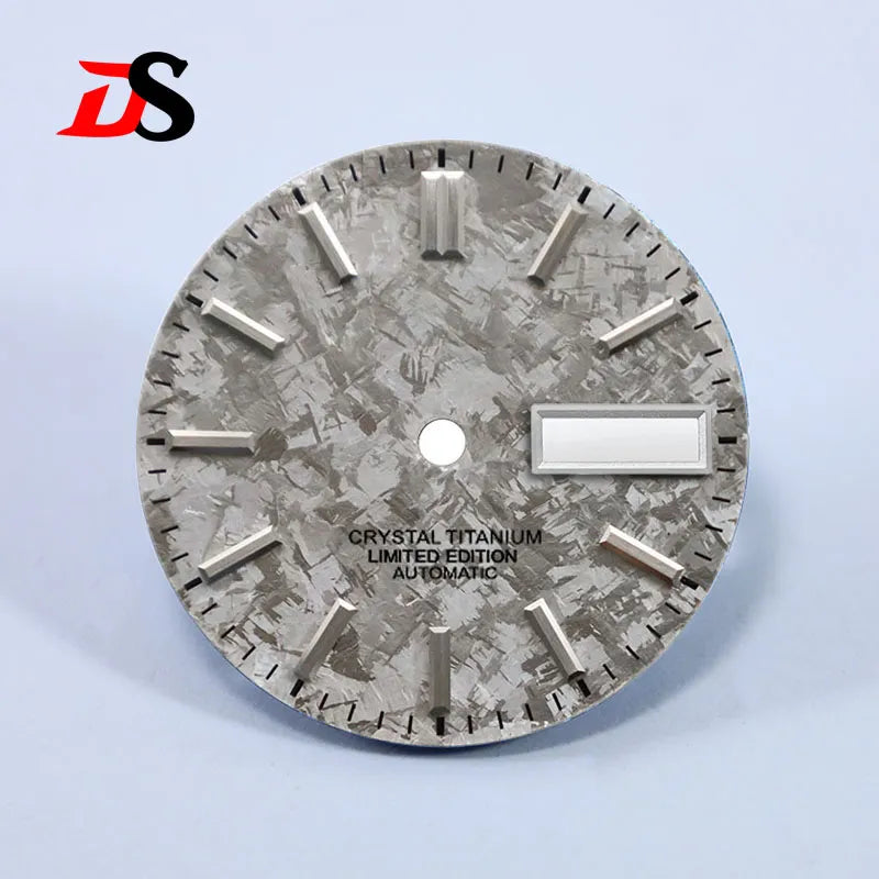 28.5mm Ice Crystal Titanium Dial No Lume for NH35 NH36 Movement Day Date