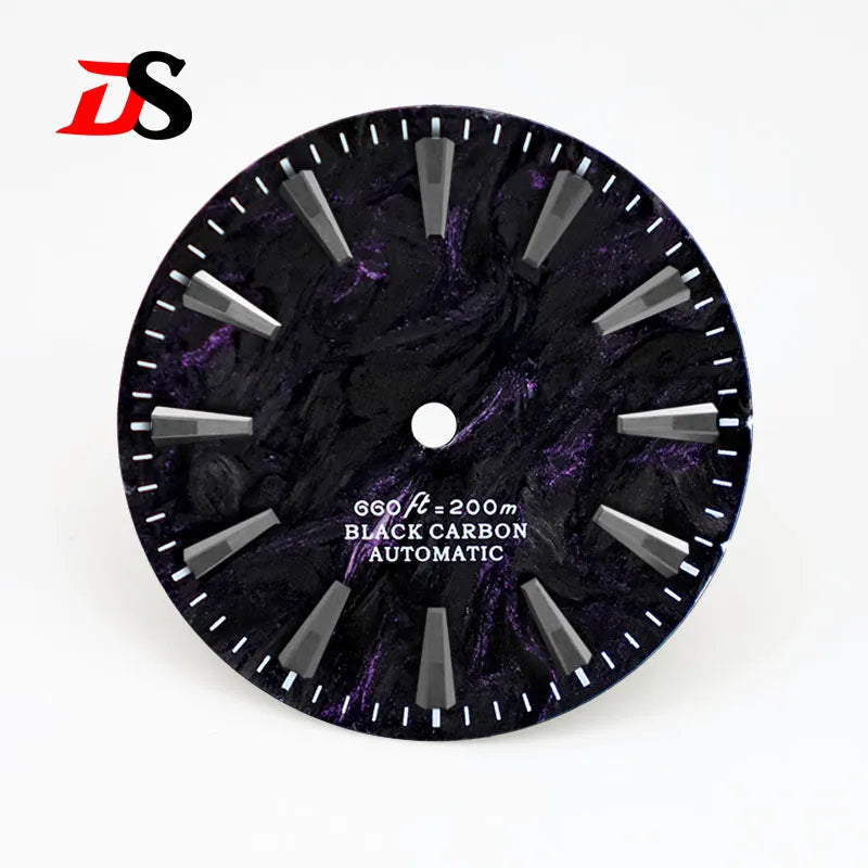 Rich Color Lava Texture Carbon Fiber Dial Black Lume for NH35 Movement 3o'clock/No Date 28.5mm