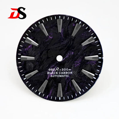 Rich Color Lava Texture Carbon Fiber Dial Black Lume for NH35 Movement 3o'clock/No Date 28.5mm