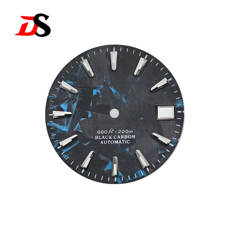 Carbon Fiber Dial Blue Lume GS 28.5mm for NH35/34 Custom Logo