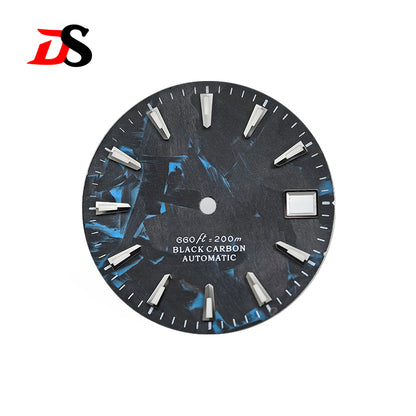 Carbon Fiber Dial Blue Lume GS 28.5mm for NH35/34 Custom Logo