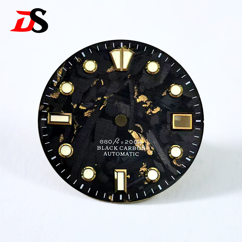 Natural Carbon Fiber Dial 28.5mm GS Diving Index Blue Lume NH35