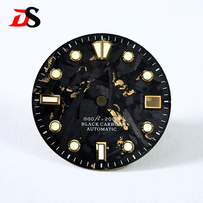 Natural Carbon Fiber Dial 28.5mm GS Diving Index Blue Lume NH35