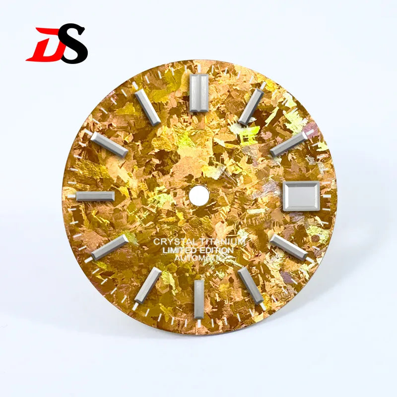 Ice Crystal Titanium Text Dial Chaotic Texture 28.5mm Dial No Lume NH35 Movement