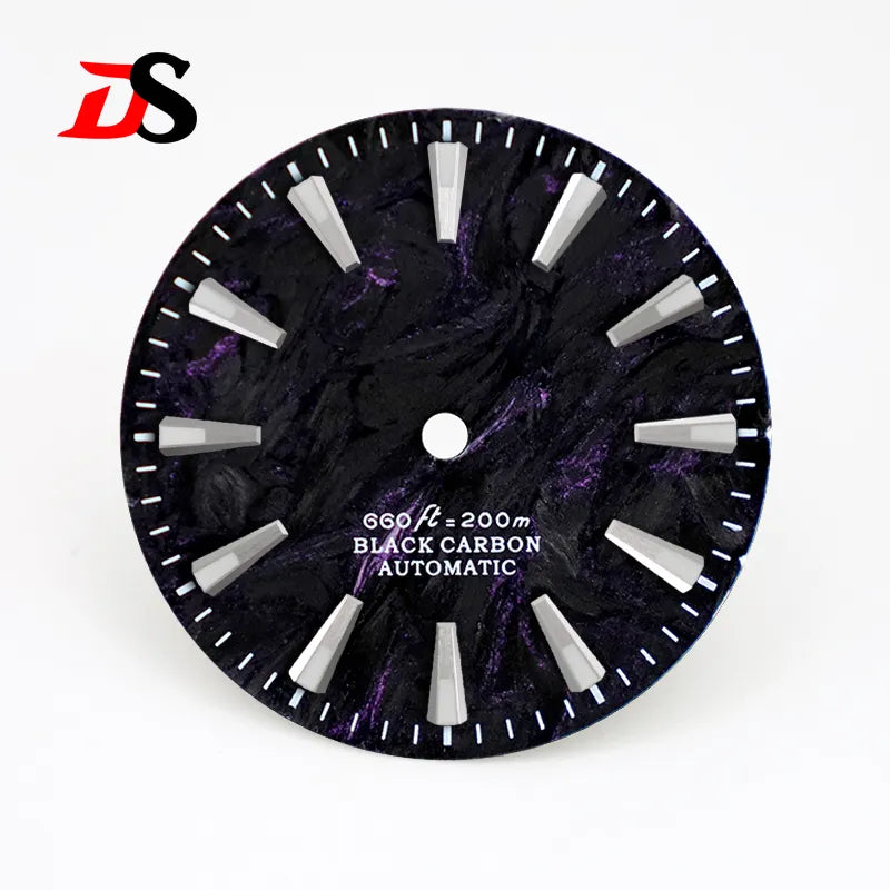 28.5mm Rich Color Lava Texture Carbon Fiber Dial BGW9 C3 Lume for NH35 Movement No date