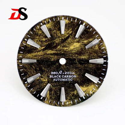28.5mm Rich Color Lava Texture Carbon Fiber Dial BGW9 C3 Lume for NH35 Movement No date