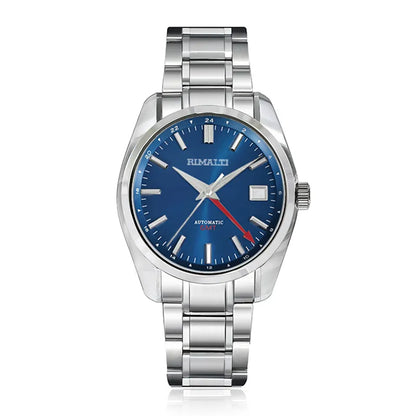 RIMALTI 40mm44gs Case Sapphire Crystal Sunburst Mechanical Men's Watch GMT NH34 Movement Is Suitable for 32.5mm Dial