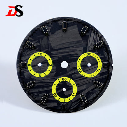 29.5mm Dial Carbon Fiber Dial Blue Lume for VK63 Movement Black Lume