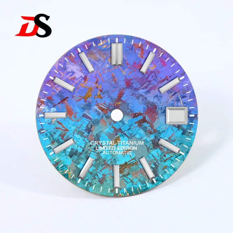 Crystal Titanium Text Dial Chaotic Texture 28.5mm Dial No Lume NH35 Movement