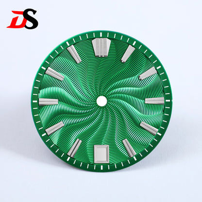 Guilloche 28.5mm  Dial GS MOD Silver Index No Lume Sterile NH35NH34NH38 Movement 3 O'clock /6O'clock /no Date