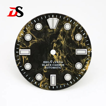 28.5mm Dial Rich Color LavaTexture Carbon Fiber Dial BGW9 Lume for NH35 Movement No Date/3o'clock Date