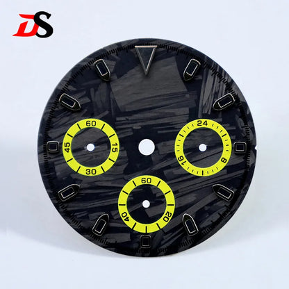 Carbon Fiber Dial Blue Lume for VK63 Movement 29.5mm Black Lume