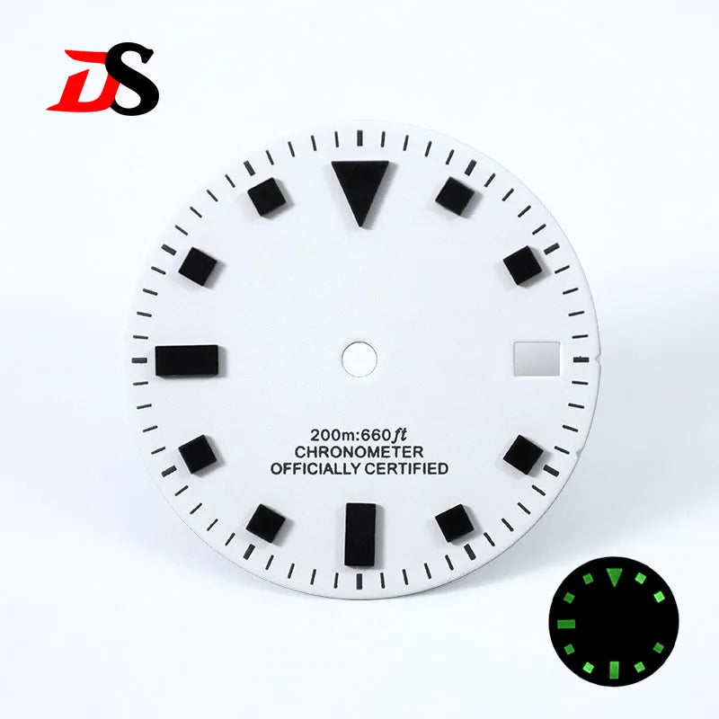 50-layer Retro 28.5mm Dial Matte Black White Dark Green Lume NH35 Movement