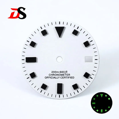 Retro 28.5mm Dial 50-layer Matte Black White Dark Green Lume NH35 Movement No Date