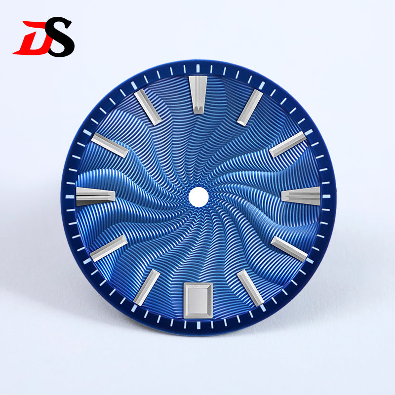 Guilloche Dial 28.5mm No Lume Sterile NH35NH34NH38 Movement 3 O'clock/6 O'clock/no Date