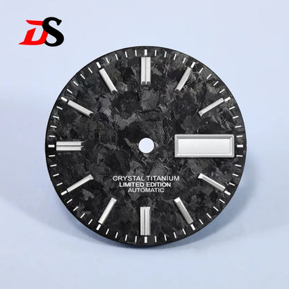 Ice Crystal Titanium Dial 28.5mm DAY DATE No Lume NH35 NH36 Movement