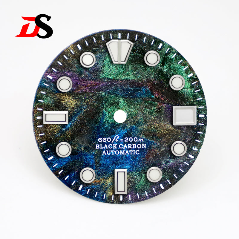 28.5mm Dial Rich Color LavaTexture Carbon Fiber Dial BGW9 Lume for NH35 Movement No Date/3o'clock Date