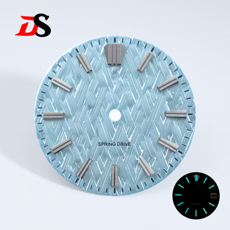 No Date 28.5mm Ice Forests Dial for NH34 NH35 Movement Blue Lume/no Lume