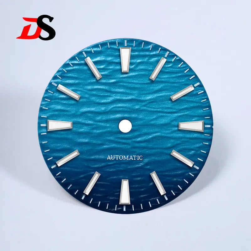 Gradient NH35 Dial 28.5mm Wave Pattern Dial Blue Lume for NH35/NH38 Movement