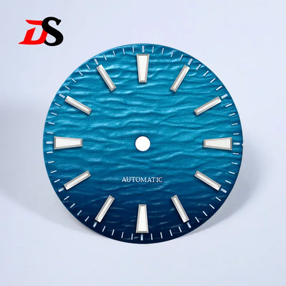 Gradient NH35 Dial 28.5mm Wave Pattern Dial Blue Lume for NH35/NH38 Movement