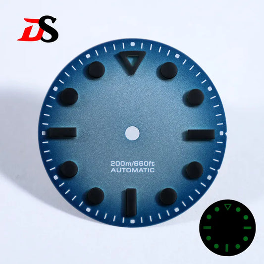 28.5mm Dial Hollow Index Matte Dial Dark Green Lume for NH35 ETA2824/MIYOTA 9015 Movement No Date