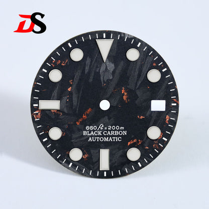 Carbon Fiber Dial YM Index BGW9 Lume for MIYOTA 9015 /ETA2824 Movement 28.5MM