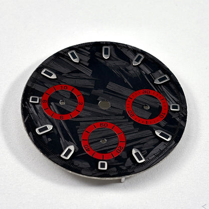 Carbon Fiber Dial Blue Lume for VK63 Movement Black Lume 29.5mm Dial