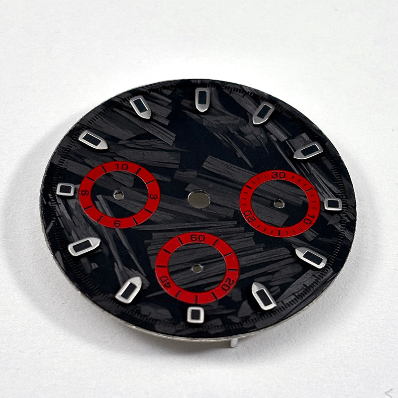 29.5mm Dial Carbon Fiber Blue Lume for VK63 Movement Black Lume