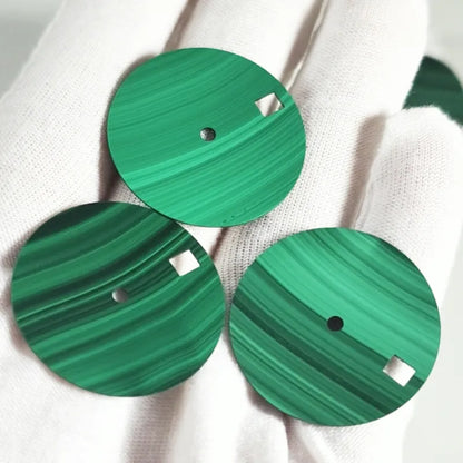 28.5mm Dial Natural Malachite No Lume Stone Dial NH34 Movement