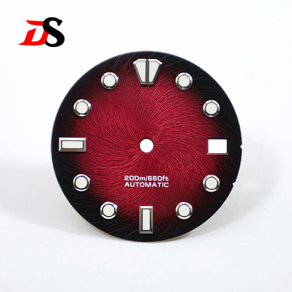 NH35 28.5mm No Tick Mark Dial Texture Index Blue-green Luminous