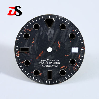 High Quality Carbon Fiber Dial Black Lume for MIYOTA 9015 /ETA2824 Movement 28.5MM