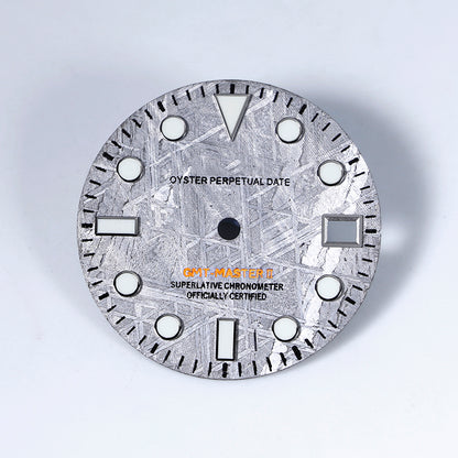 28.5mm Natural Gray GMT Meteorite Dial BGW9 C3 Lume NH34 Movement