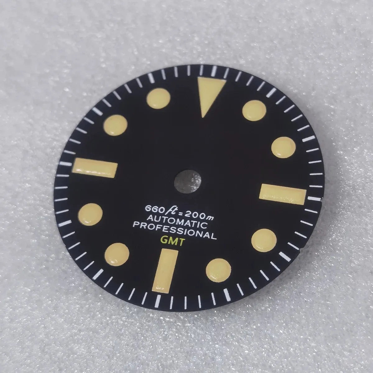 28.5mm GMT Retro Dial NH34A Movement Modified Velvet Black and Green Lume NH34 Modified Dial