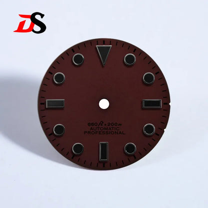 28.5mm Dial YM Matte SUB Black Lume for NH35 Movement Skx007 Custom Logo No Date