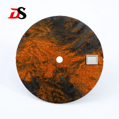 28.5mm Carbon Fiber Dial Rich Color Lava Texture Blank Surface NH35NH38 Movement Date