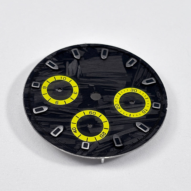 29.5mm Dial Carbon Fiber Blue Lume for VK63 Movement Black Lume