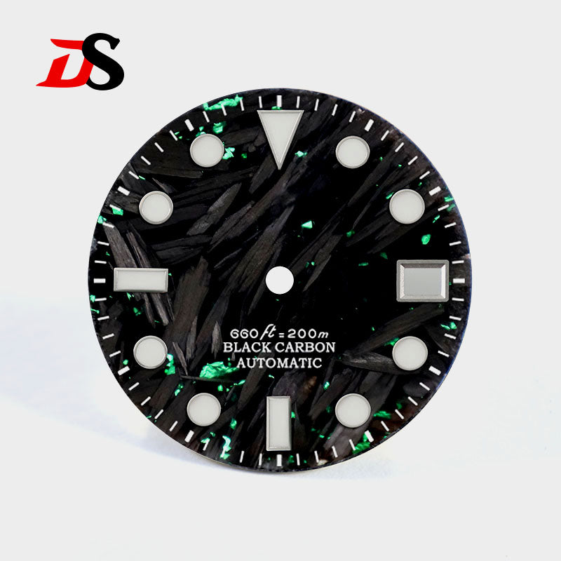 Carbon Fiber Dial YM Index BGW9 C3 Lume Fit NH35 Movement 28.5mm