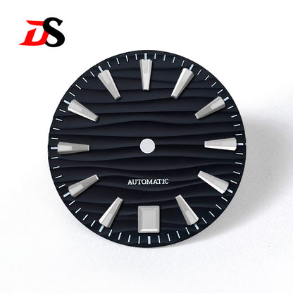 6 O'clock Date 28.5mm Wave Dial Green/Blue Lume NH35NH34