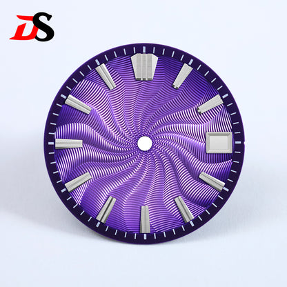 Guilloche 28.5mm  Dial GS MOD Silver Index No Lume Sterile NH35NH34NH38 Movement 3 O'clock /6O'clock /no Date