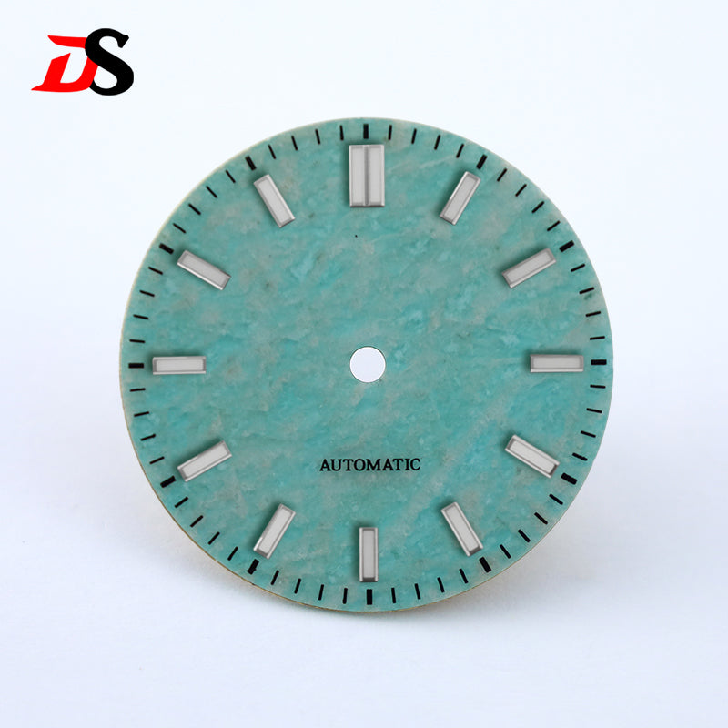 NH35 Dial Tianhe Jade 28.5mm Black Tick Mark NH38 Movement Stone Dial No Date/ Date Blue Lume/no Lume