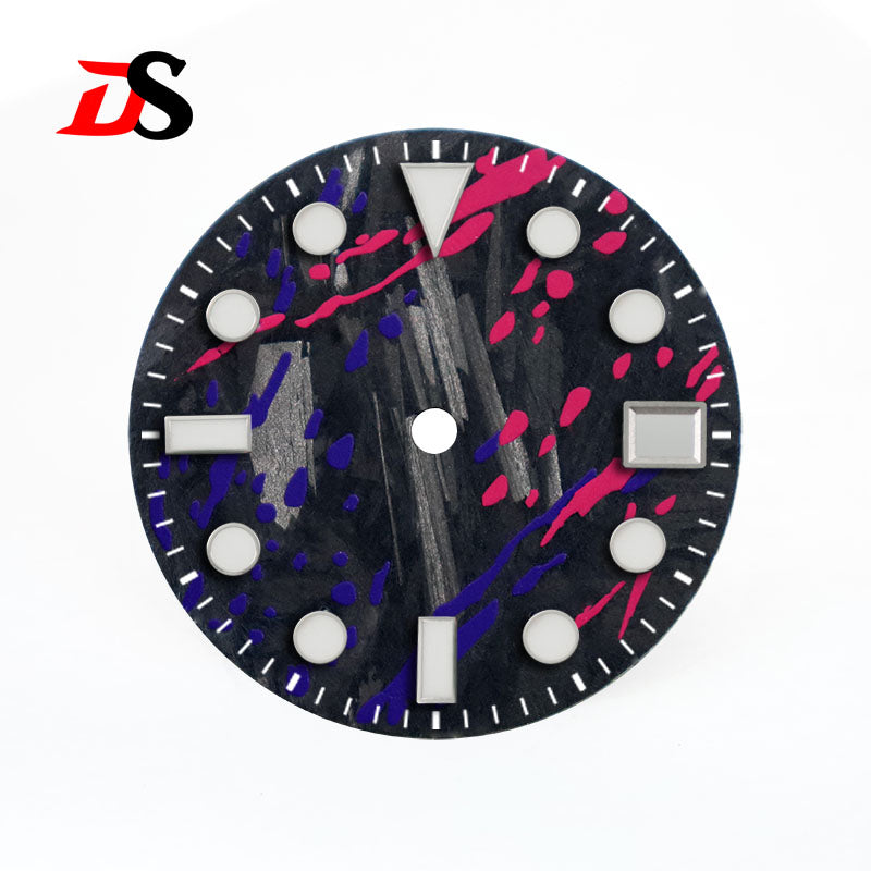 Colorful Graffiti Carbon Fiber Dial Color Ink SUB Blue Green Lume