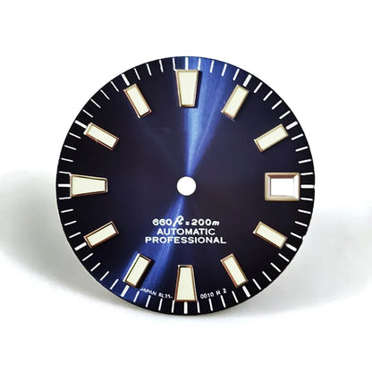 28.5mm Dial Sunburst Dial Green Lume Modified Watch NH35 Movement