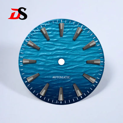 28.5mm Gradient Wave Pattern Dial Blue Lume for NH35/NH38 Movement