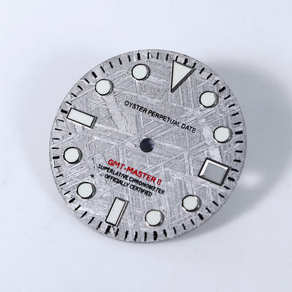 28.5mm Natural Gray GMT Meteorite Dial BGW9 C3 Lume NH34 Movement