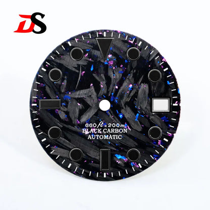 Broken Carbon Fiber Dial YM Index BGW9 C3 Lume Fit NH35 Movement 28.5mm