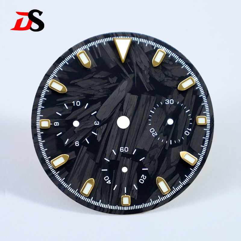 Carbon Fiber Dial Blue Lume for VK63 Movement 29.5mm Black Lume