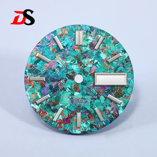 28.5mm Ice Crystal Titanium Dial No Lume for NH35 NH36 Movement Day Date
