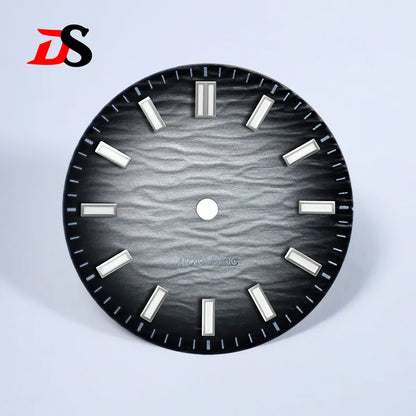 28.5mm Dial Gradient Wave Pattern Dial Blue Lume Date for NH35/NH38 Movement