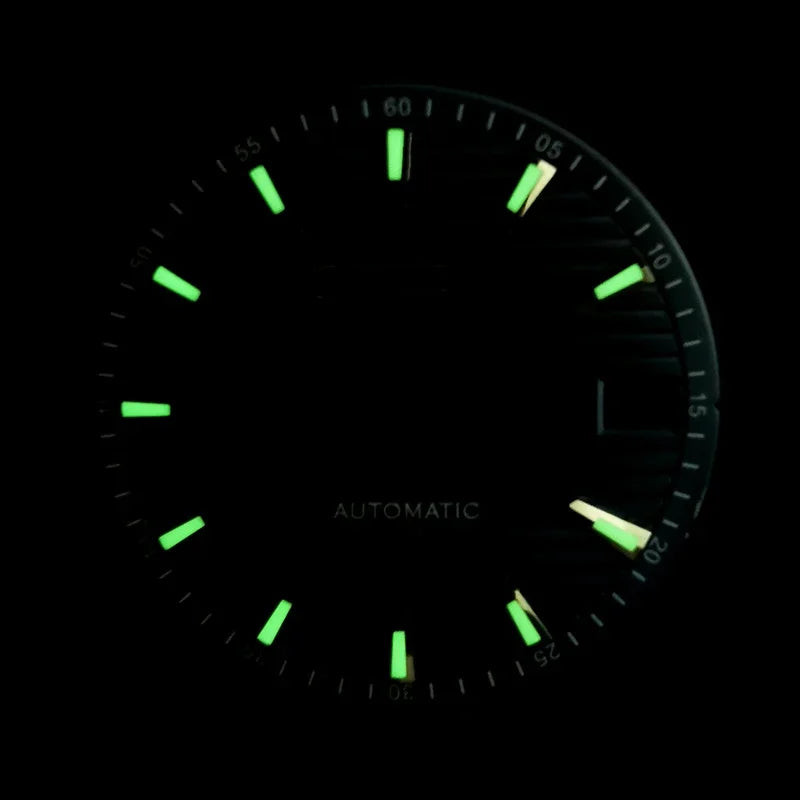 Broken Gold Carbon Dial BGW9 C3 Lume Gold Index Fit NH35 NH36 Movement  28.5mm