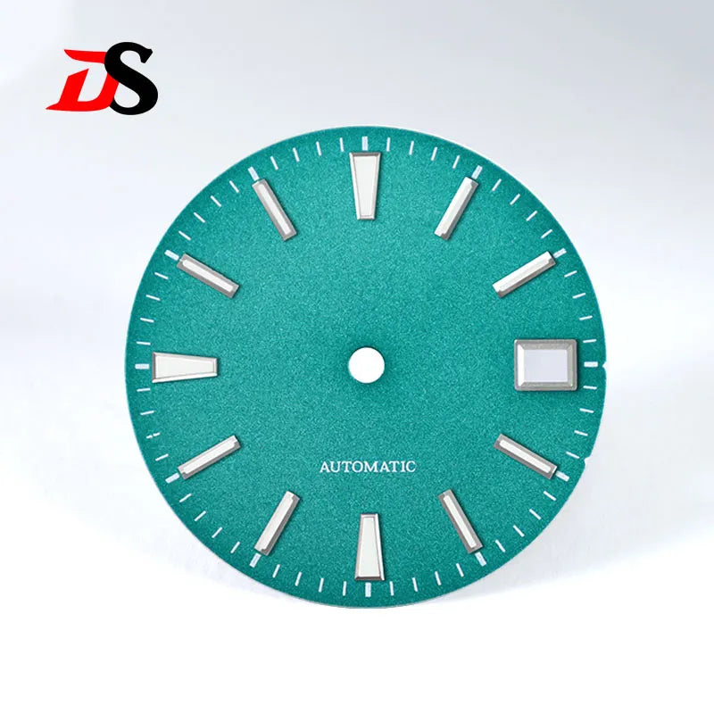NH35 Dial 28.5mm Sunburst Matte Black Dial Blue Lume for NH38 Automatic Movement